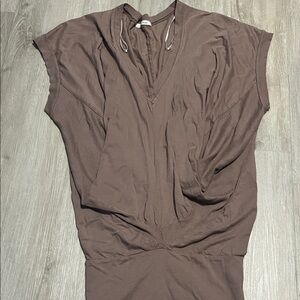 Trinity Taupe V-Neck Hoodie